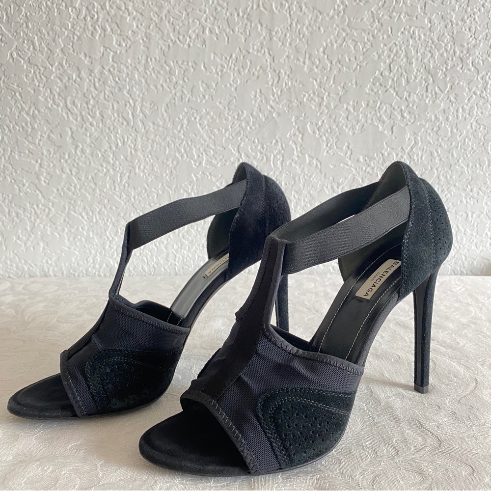 BALENCIAGA black leather Sandals - Picture 8 of 12